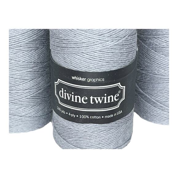 NEW (3) Divine Bakers Twine 100% Cotton 240 Yards, 4 PLY Gray Silver String NWT - Picture 2 of 5